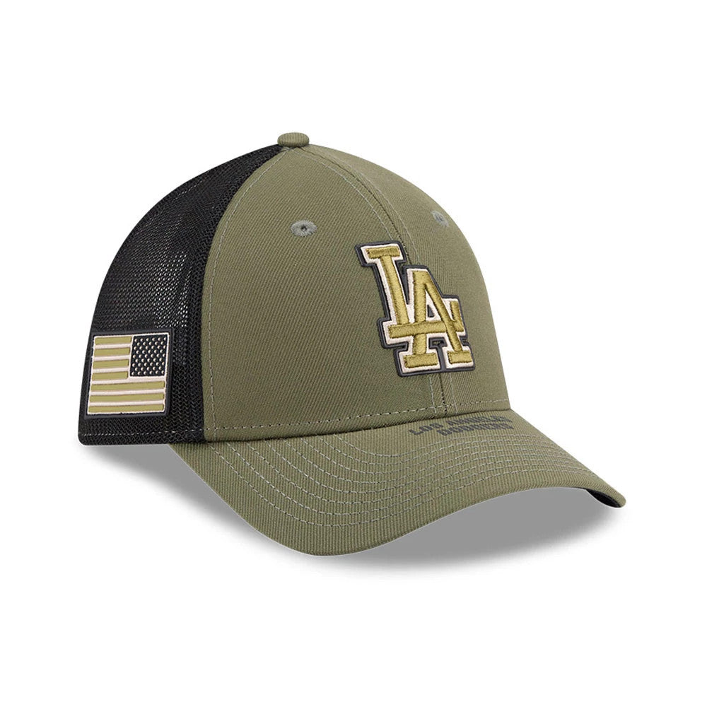 LA Dodgers MLB Armed Forces Day 2026 Green 39THIRTY M-Crown Stretch Fit Cap-Benirox