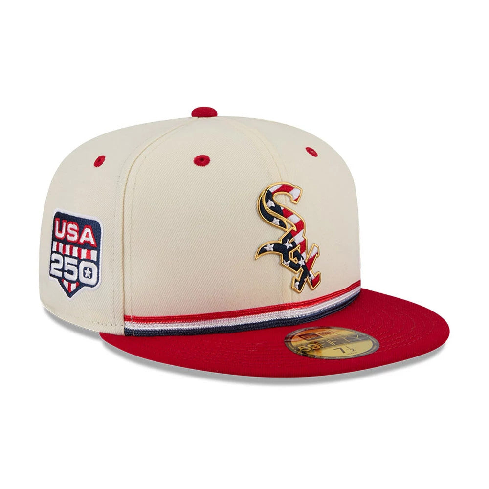 Chicago White Sox MLB 4th Of July 2026 Cream 59FIFTY Fitted Cap-Benirox