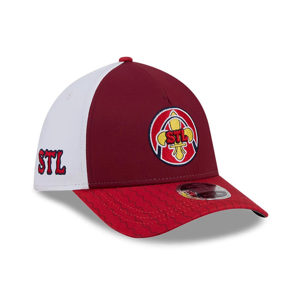 Cardinals MLB City Connect Red 39THIRTY M-Crown A-Frame Stretch Fit Cap-Benirox