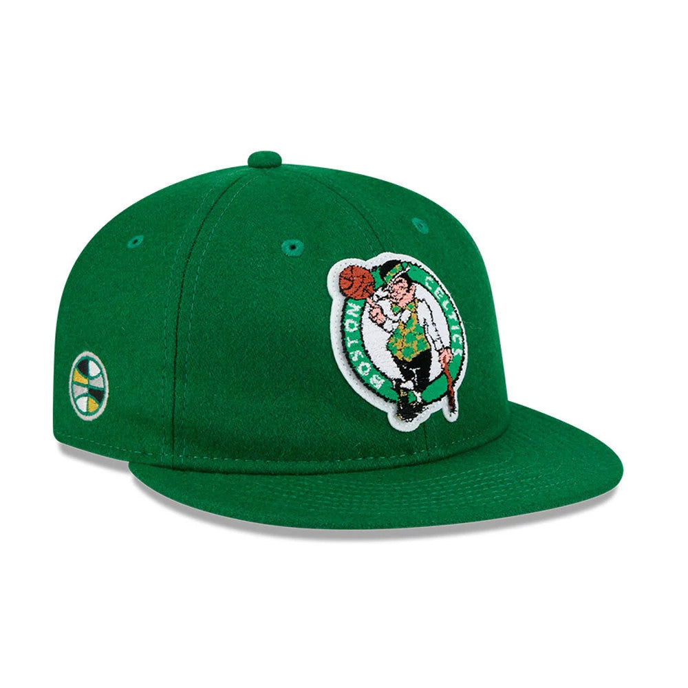 Boston Celtics NBA Chenille Woven Green Retro Crown 9FIFTY Adjustable Cap-Benirox