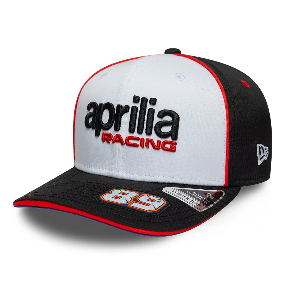 Aprilia Replica Jorge Martin White 9SEVENTY Stretch Snap Adjustable Cap-Benirox