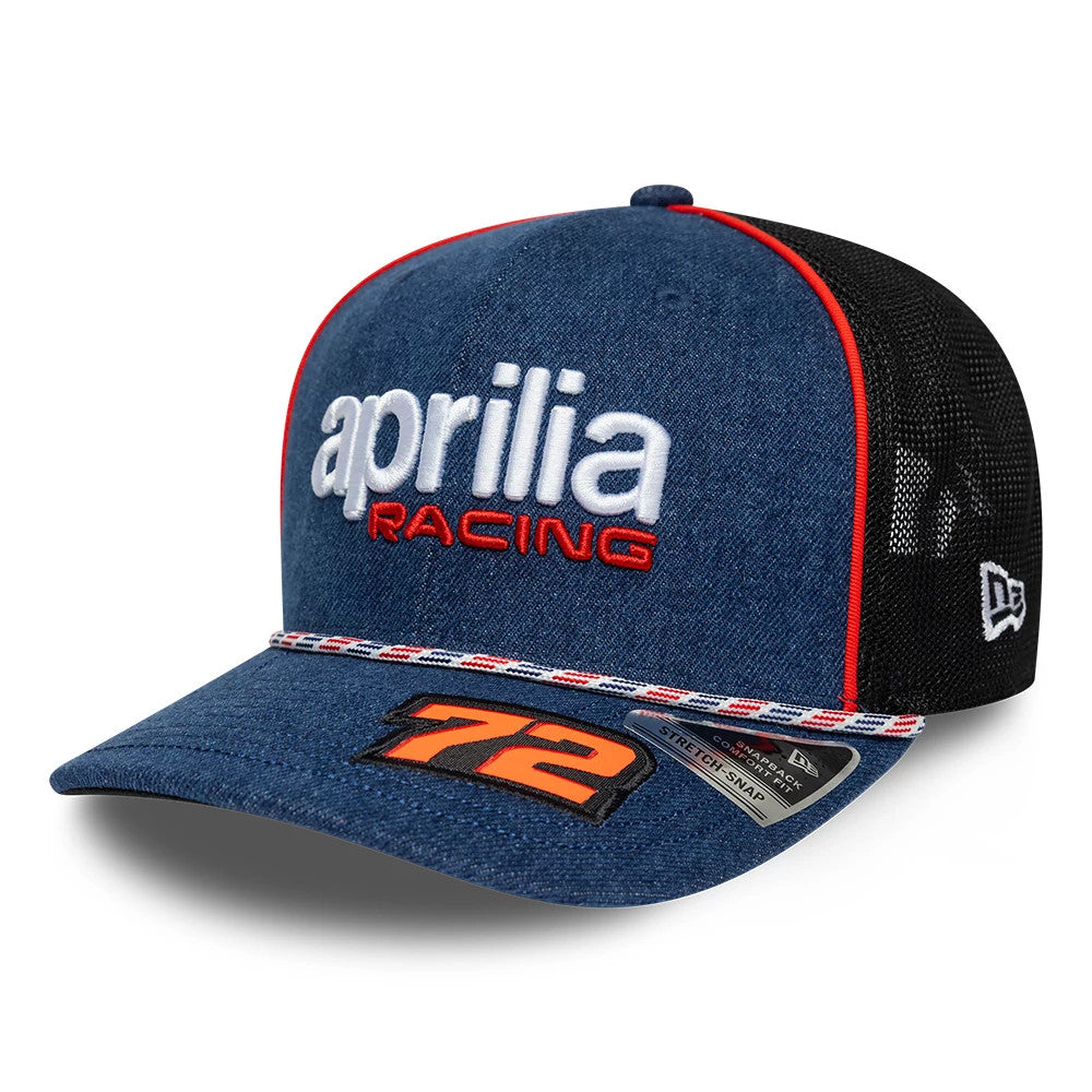 Aprilia Replica Marco Bezzecchi Austin Race Special Blue 9SEVENTY Stretch Snap Adjustable Cap-Benirox
