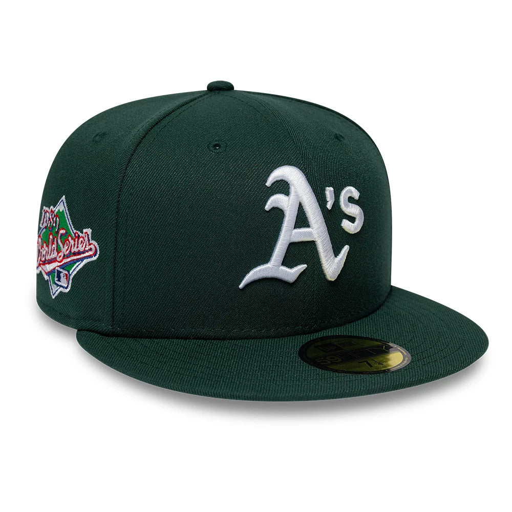 Athletics MLB Sidepatch Satin Lined Dark Green 59FIFTY Fitted Cap-Benirox