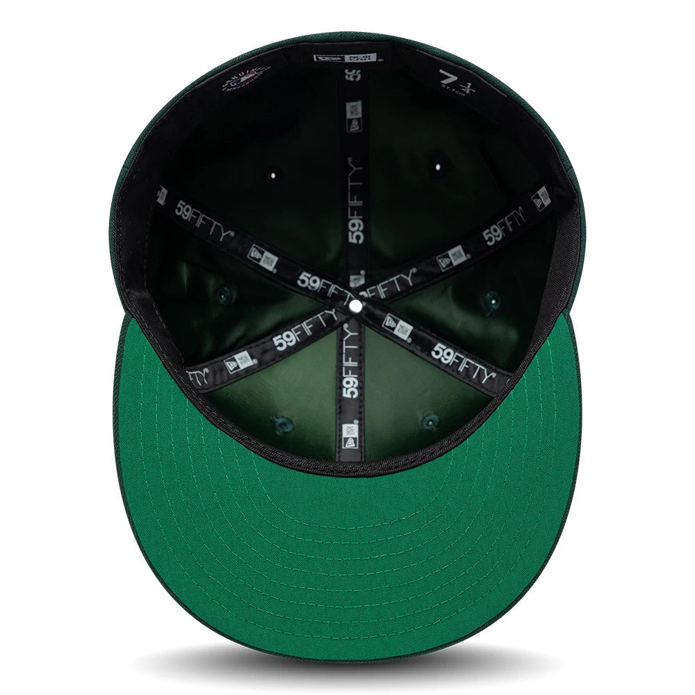 Athletics MLB Sidepatch Satin Lined Dark Green 59FIFTY Fitted Cap-Benirox