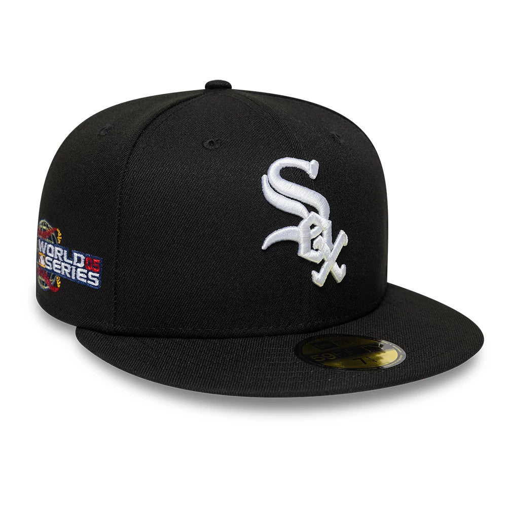 Chicago White Sox MLB Sidepatch Satin Lined Black 59FIFTY Fitted Cap-Benirox