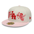 LA Dodgers MLB Cherub Cream & Pink 59FIFTY Fitted Cap-Benirox