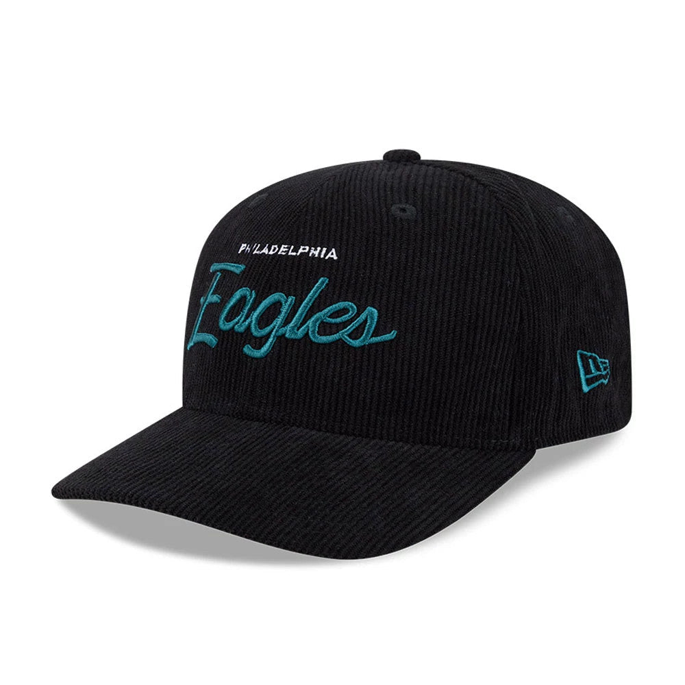 Eagles NFL Cord Script Black 9SEVENTY Stretch Snap Adjustable Cap-Benirox