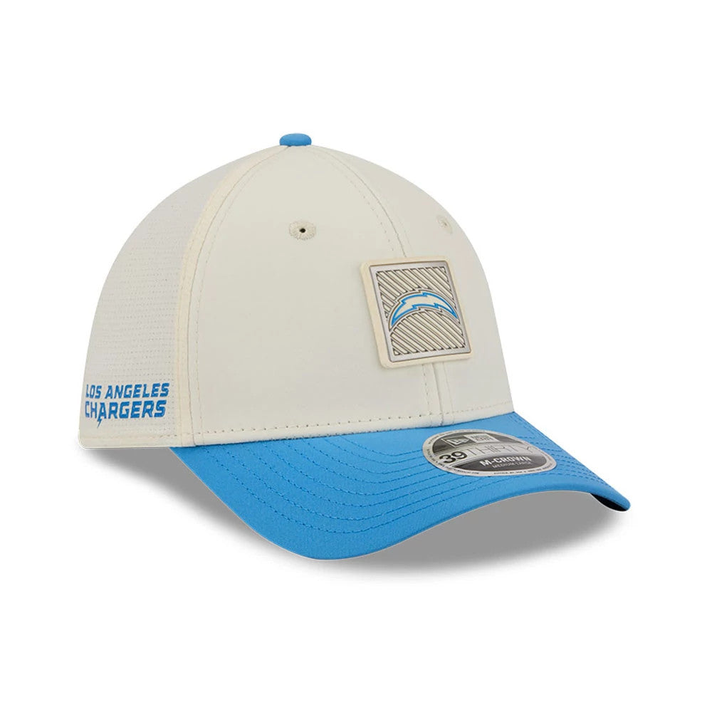 LA Chargers NFL Training 2026 White 39THIRTY M-Crown Stretch Fit Cap-Benirox