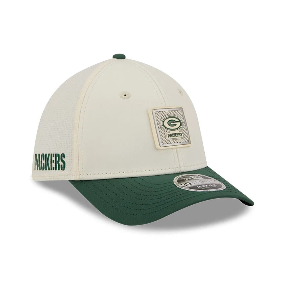 Green Bay Packers NFL Training 2026 White 39THIRTY M-Crown Stretch Fit Cap-Benirox