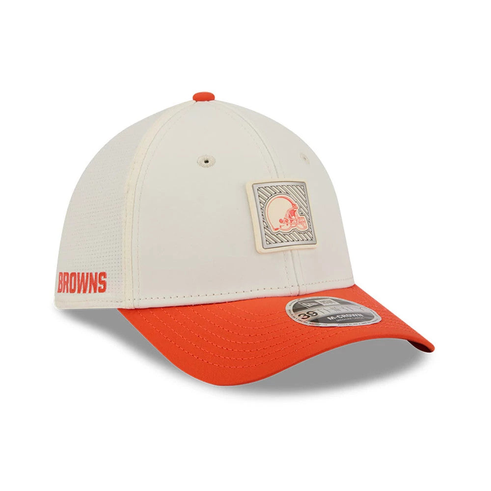 Cleveland Browns NFL Training 2026 White 39THIRTY M-Crown Stretch Fit Cap-Benirox