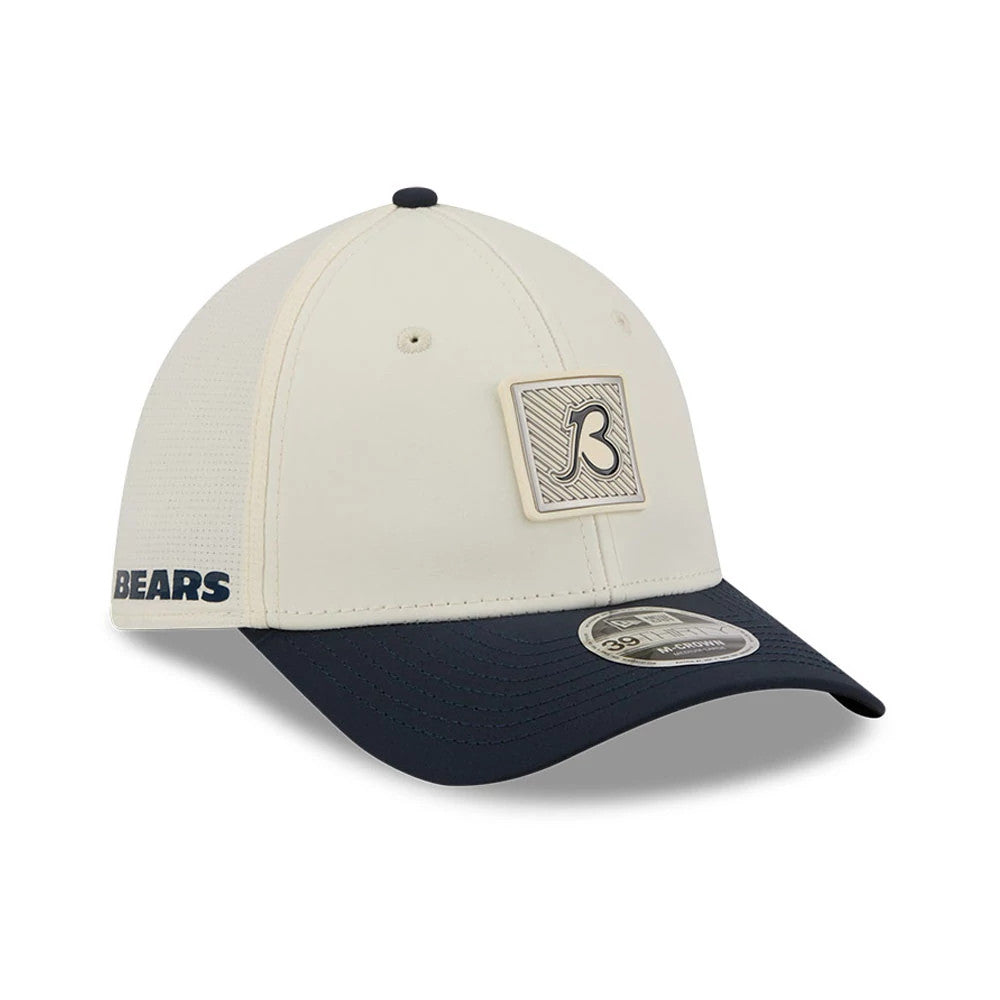 Chicago Bears NFL Training 2026 White 39THIRTY M-Crown Stretch Fit Cap-Benirox