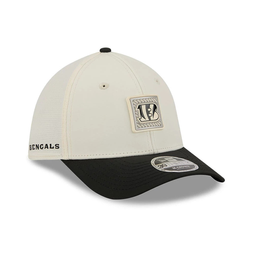 Cincinnati Bengals NFL Training 2026 White 39THIRTY M-Crown Stretch Fit Cap-Benirox