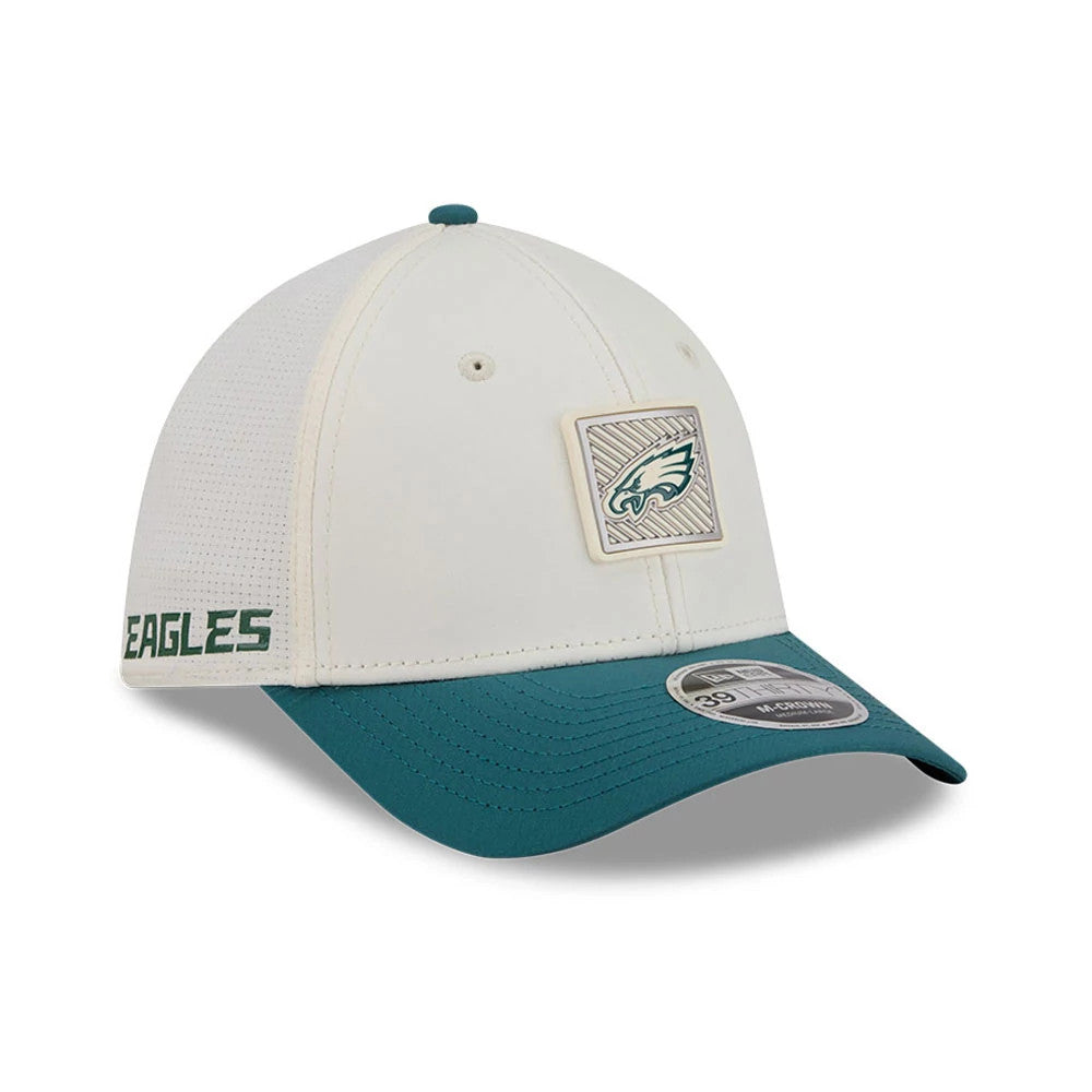 Eagles NFL Training 2026 White 39THIRTY M-Crown Stretch Fit Cap-Benirox