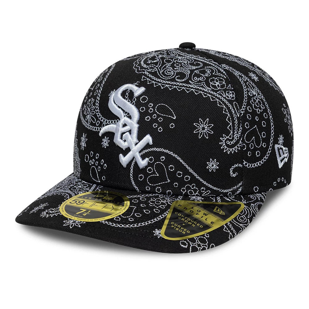 Chicago White Sox MLB All Over Paisley Black Low Profile 59FIFTY Fitted Cap-Benirox