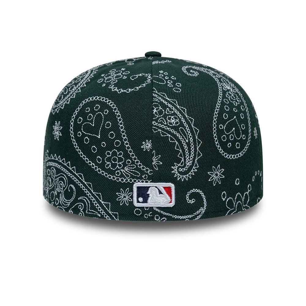 Athletics MLB All Over Paisley Dark Green Low Profile 59FIFTY Fitted Cap-Benirox