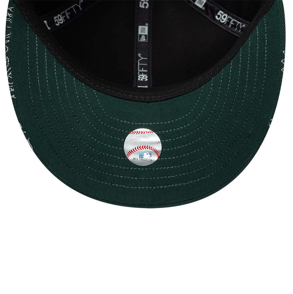 Athletics MLB All Over Paisley Dark Green Low Profile 59FIFTY Fitted Cap-Benirox