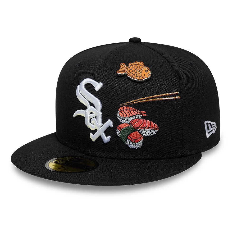 Chicago White Sox MLB Food Black 59FIFTY Fitted Cap-Benirox