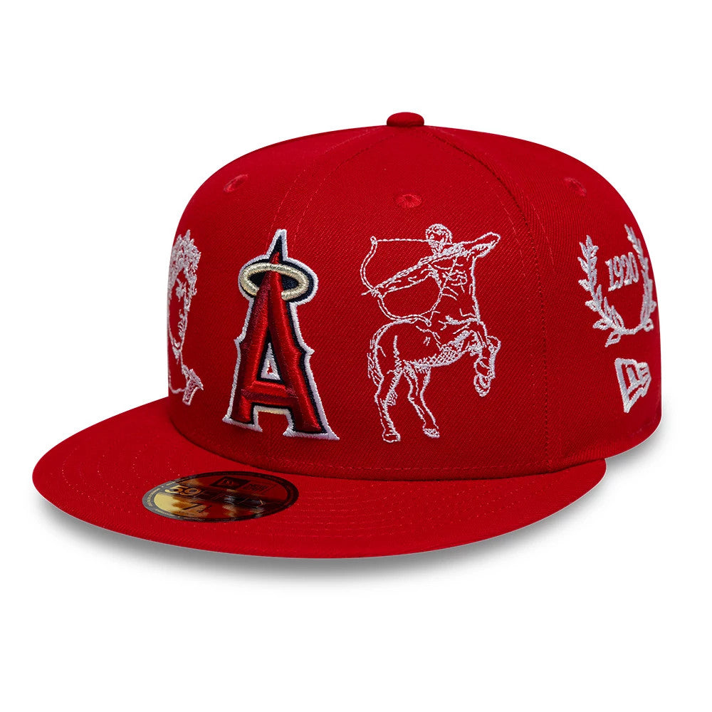 LA Angels MLB Mythical Red 59FIFTY Fitted Cap-Benirox