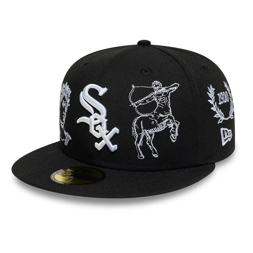 Chicago White Sox MLB Mythical Black 59FIFTY Fitted Cap-Benirox