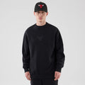 Chicago Bulls NBA League Essential Black Oversized Crew Neck Sweater-Benirox