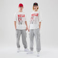 Chicago Bulls NBA Script Graphic White Oversized T-Shirt-Benirox