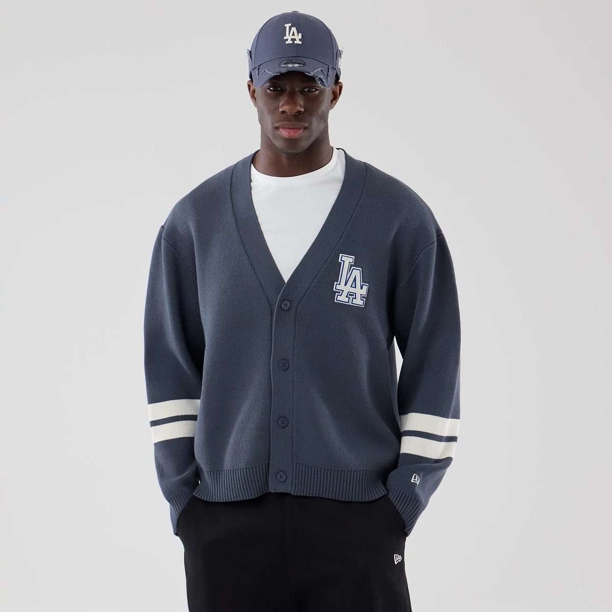 LA Dodgers MLB Knit Grey Cardigan-Benirox