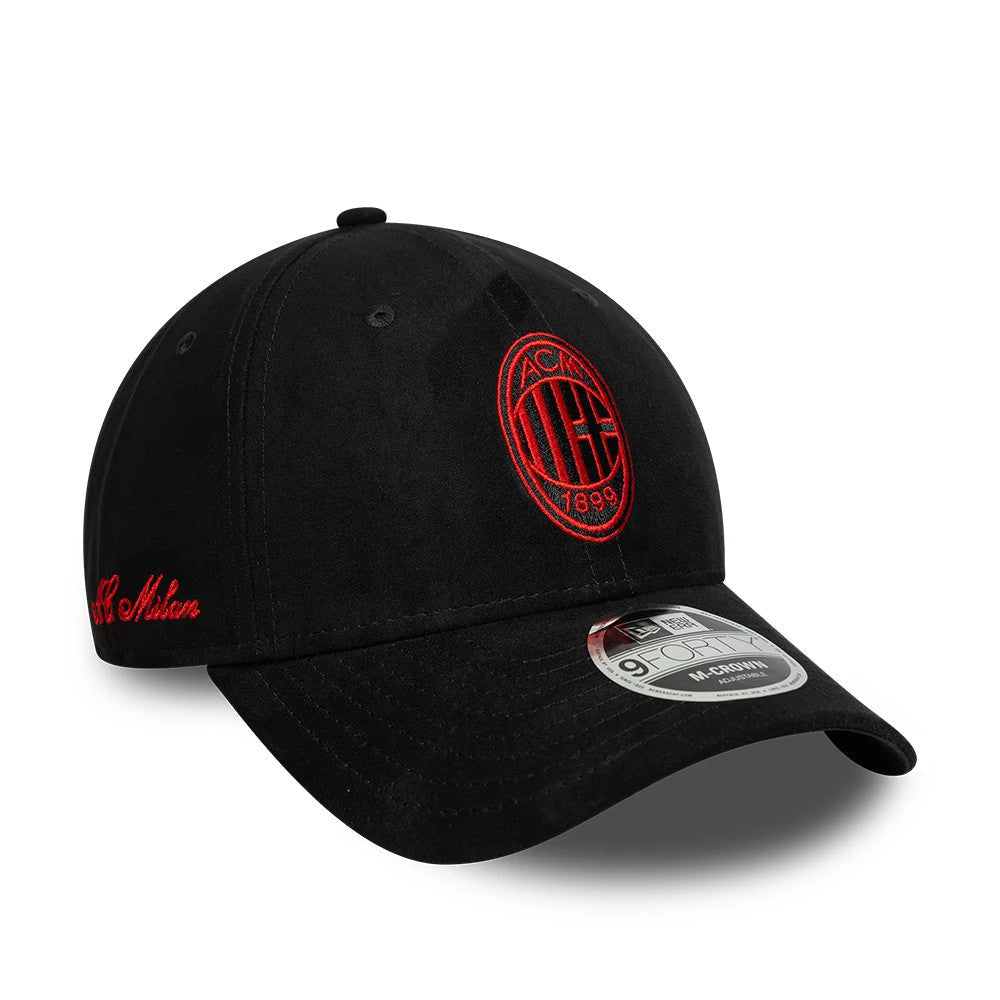 AC Milan Faux Suede Black 9FORTY M-Crown Adjustable Cap-Benirox