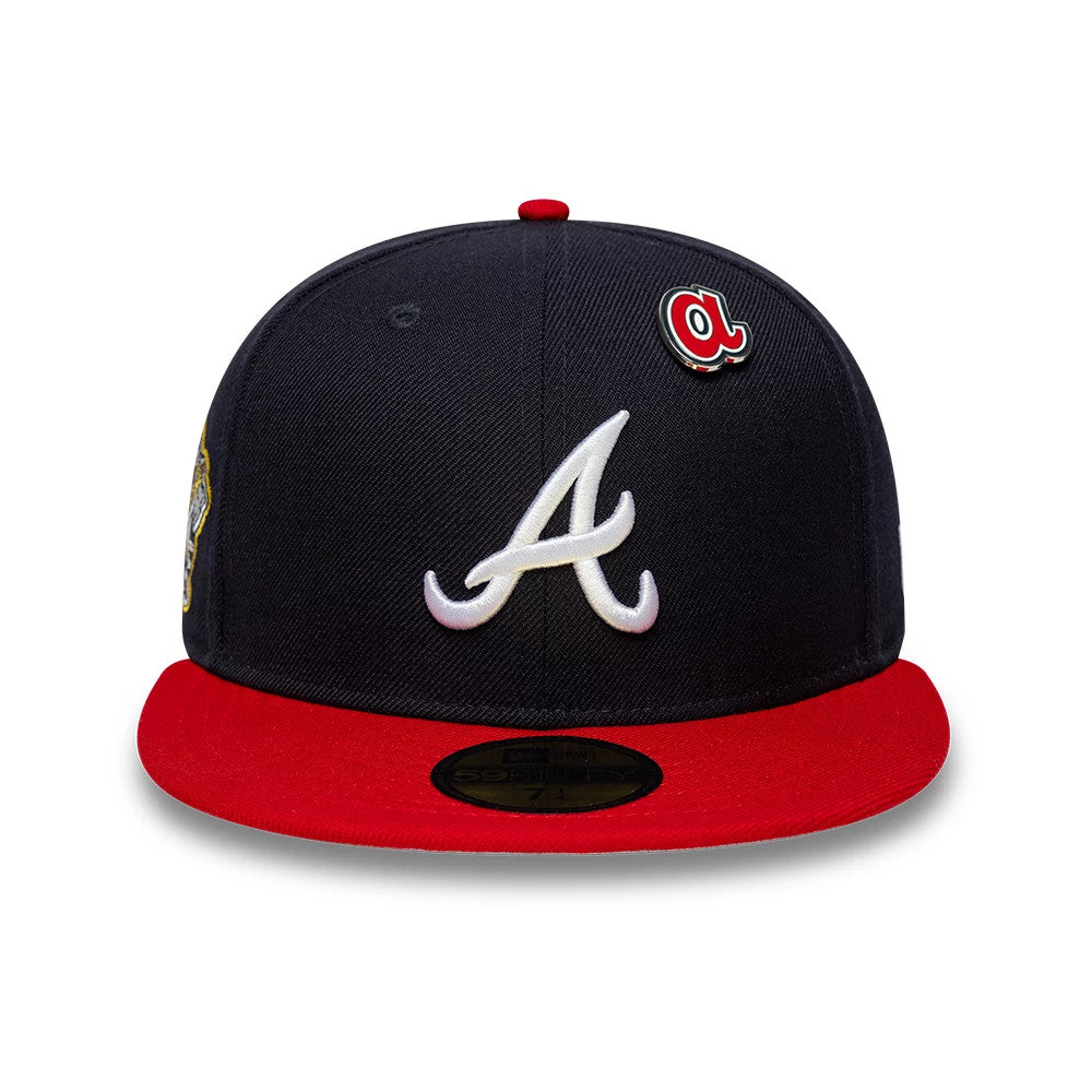 Atlanta Braves MLB Icon Navy & Red 59FIFTY Fitted Cap-Benirox