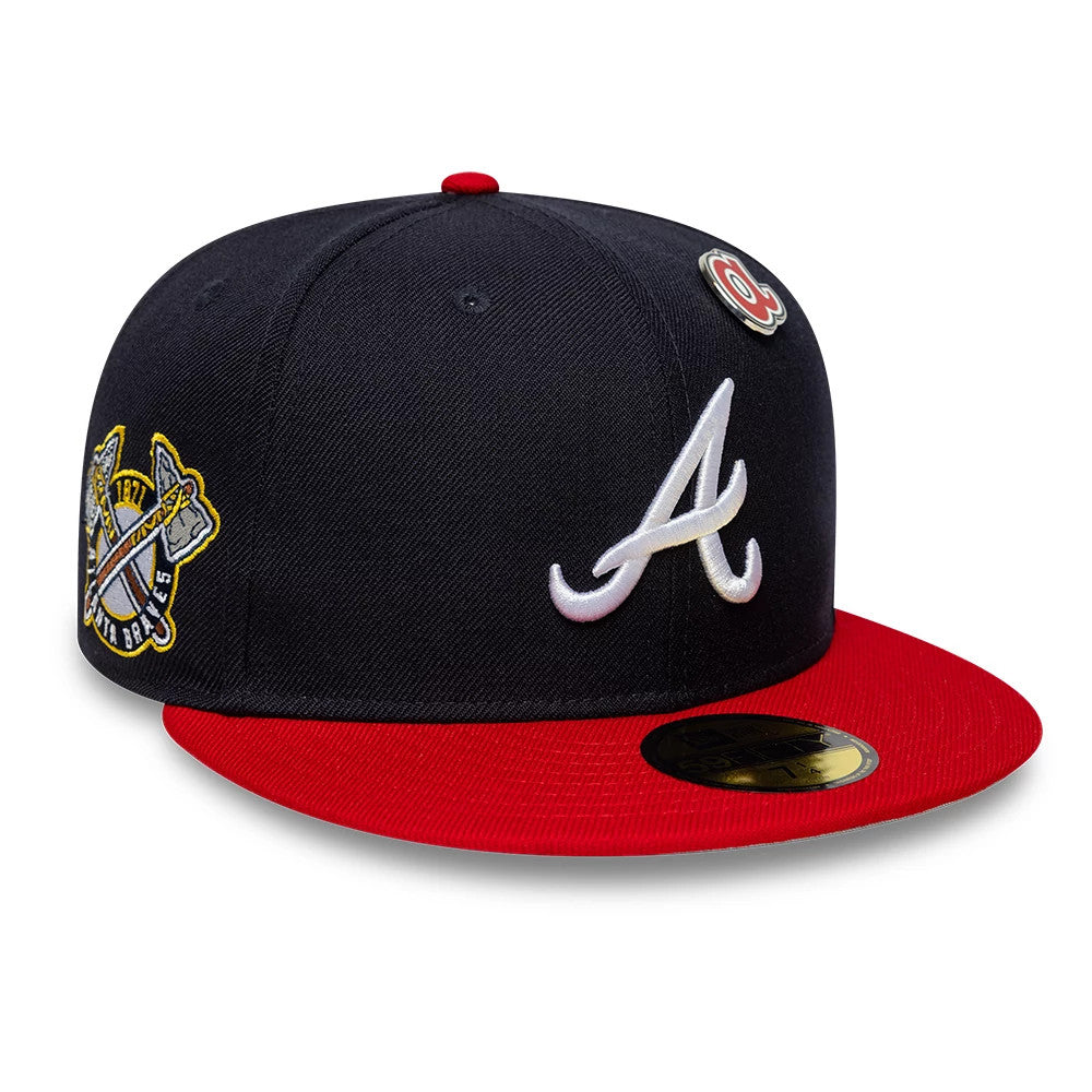 Atlanta Braves MLB Icon Navy & Red 59FIFTY Fitted Cap-Benirox