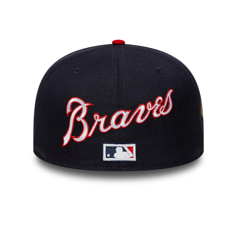 Atlanta Braves MLB Icon Navy & Red 59FIFTY Fitted Cap-Benirox