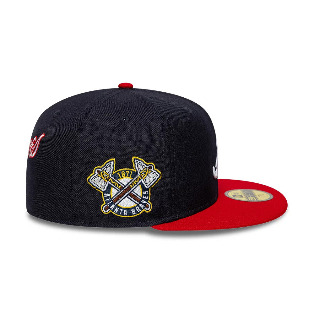 Atlanta Braves MLB Icon Navy & Red 59FIFTY Fitted Cap-Benirox