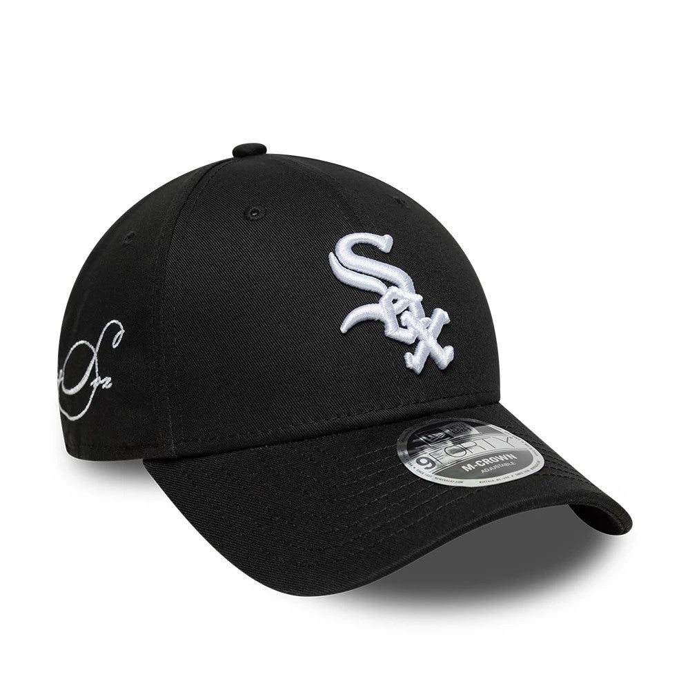 Chicago White Sox MLB Side Script Black 9FORTY M-Crown Adjustable Cap-Benirox