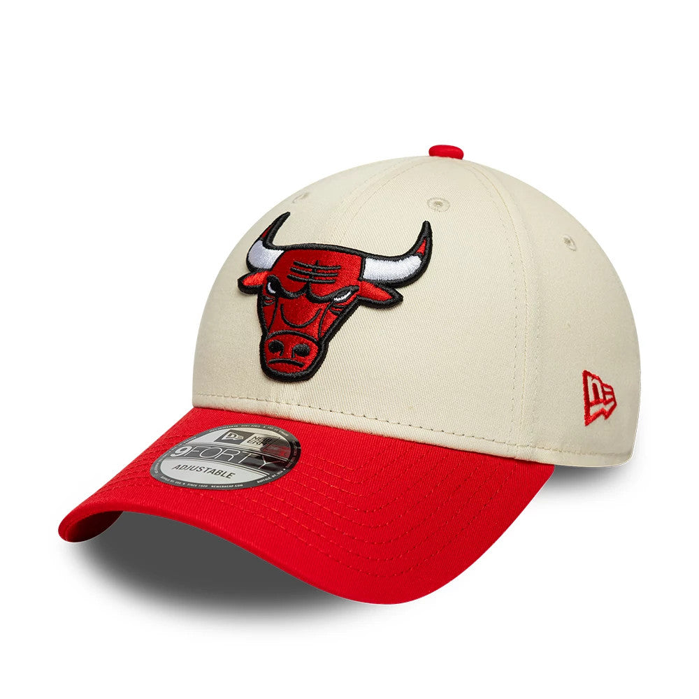 Chicago Bulls NBA Colourblock Cream & Red 9FORTY Adjustable Cap-Benirox