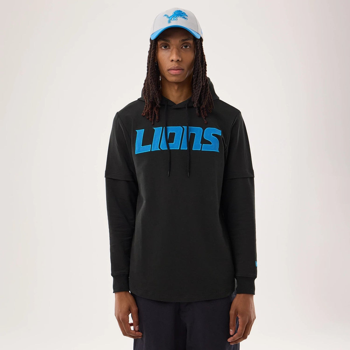Detroit Lions NFL Sideline 2026 Black Double Sleeve Hoodie-Benirox