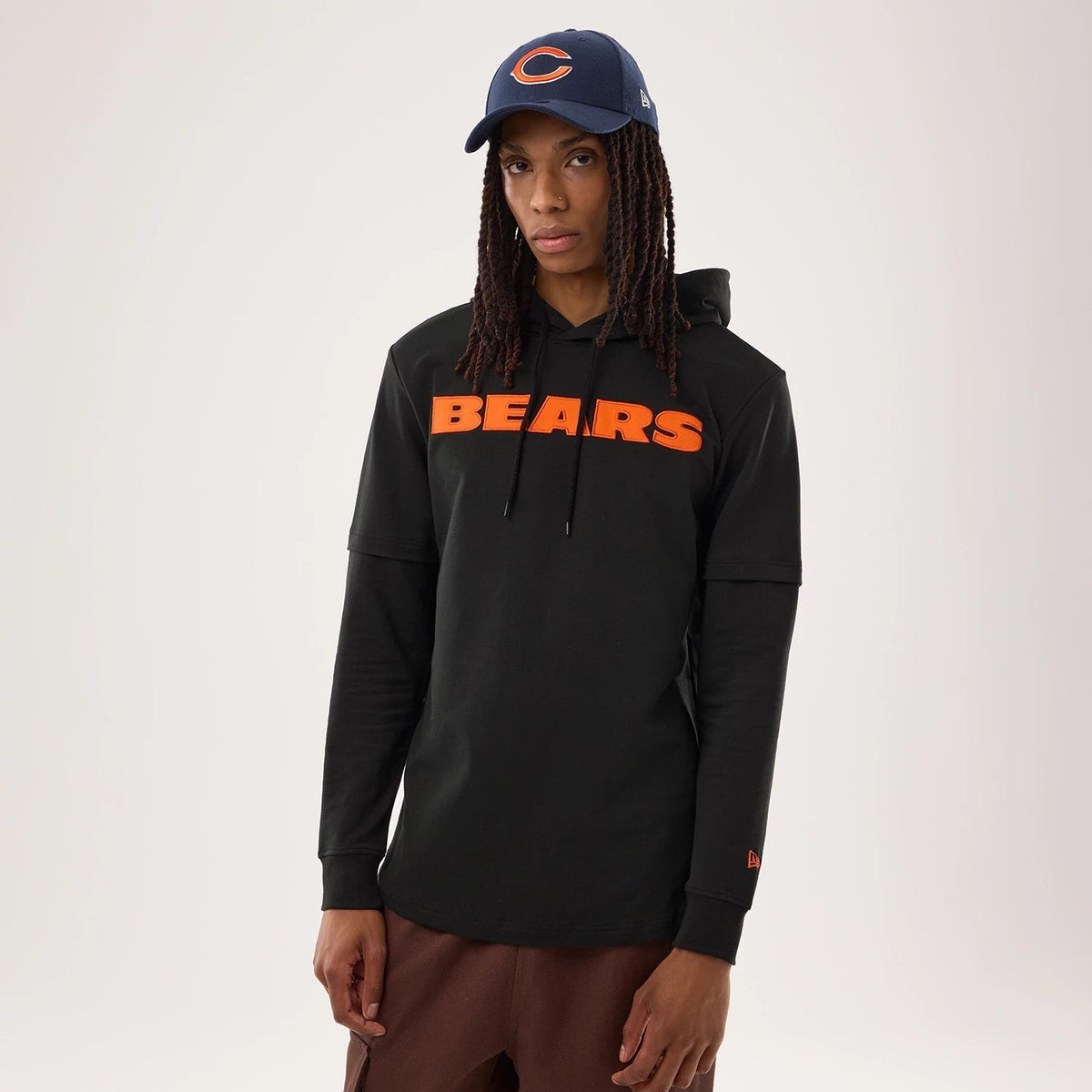 Chicago Bears NFL Sideline 2026 Black Double Sleeve Hoodie-Benirox