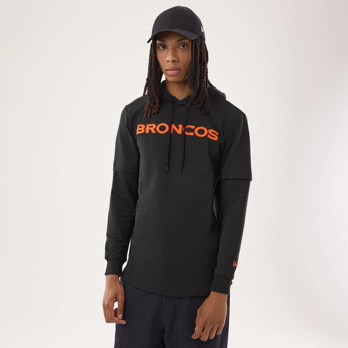 Denver Broncos NFL Sideline 2026 Black Double Sleeve Hoodie-Benirox