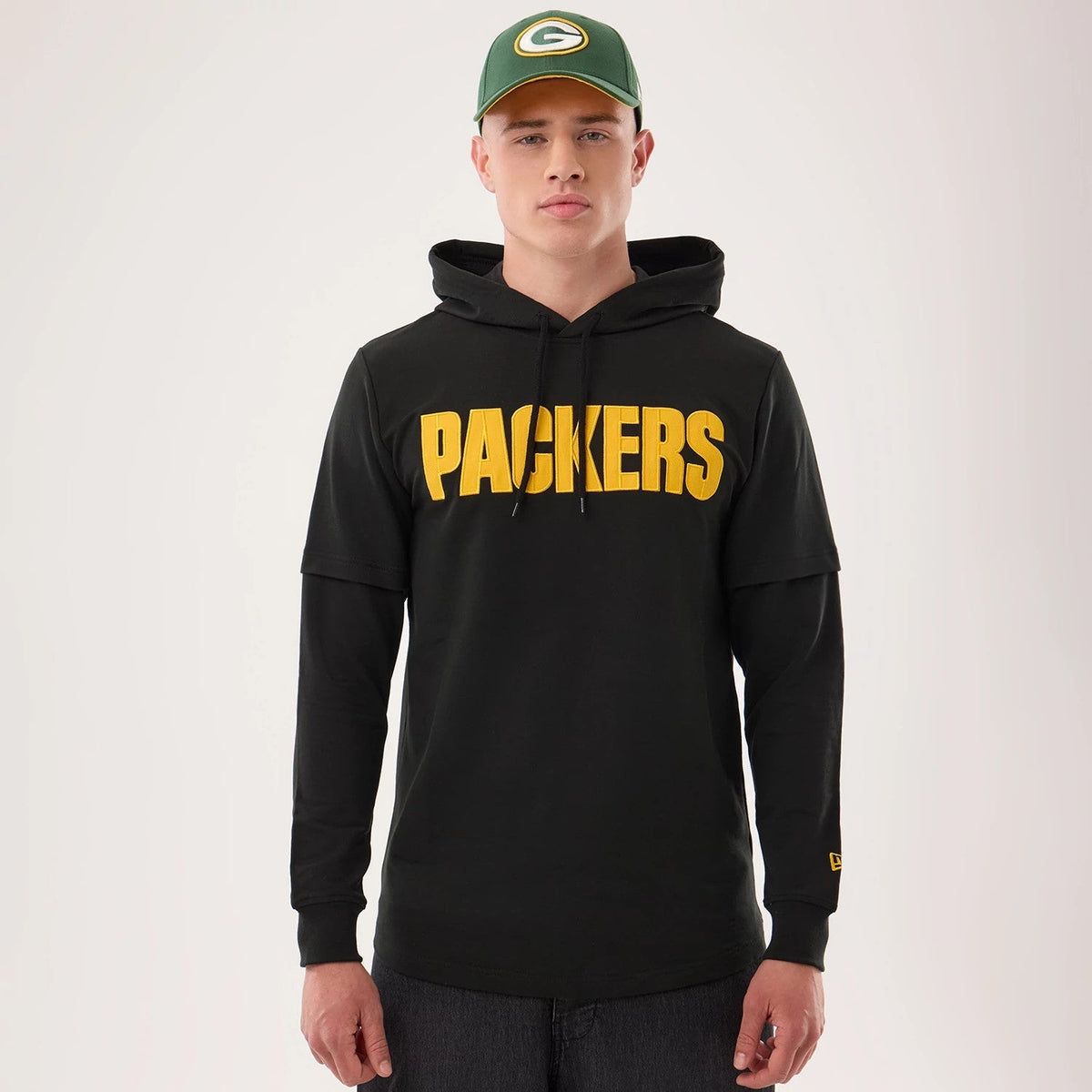 Green Bay Packers NFL Sideline 2026 Black Double Sleeve Hoodie-Benirox