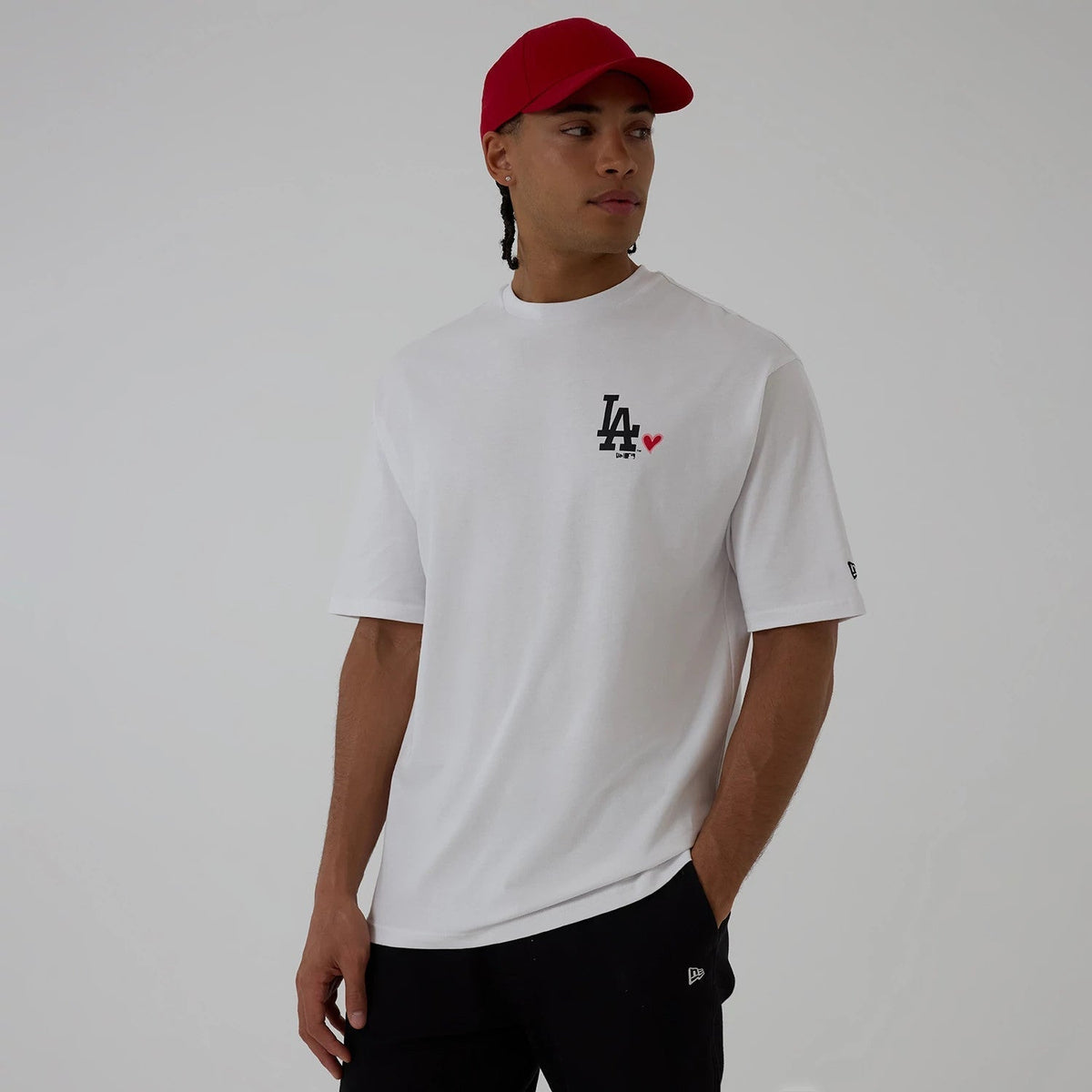 LA Dodgers MLB Heart Graphic White T-Shirt-Benirox