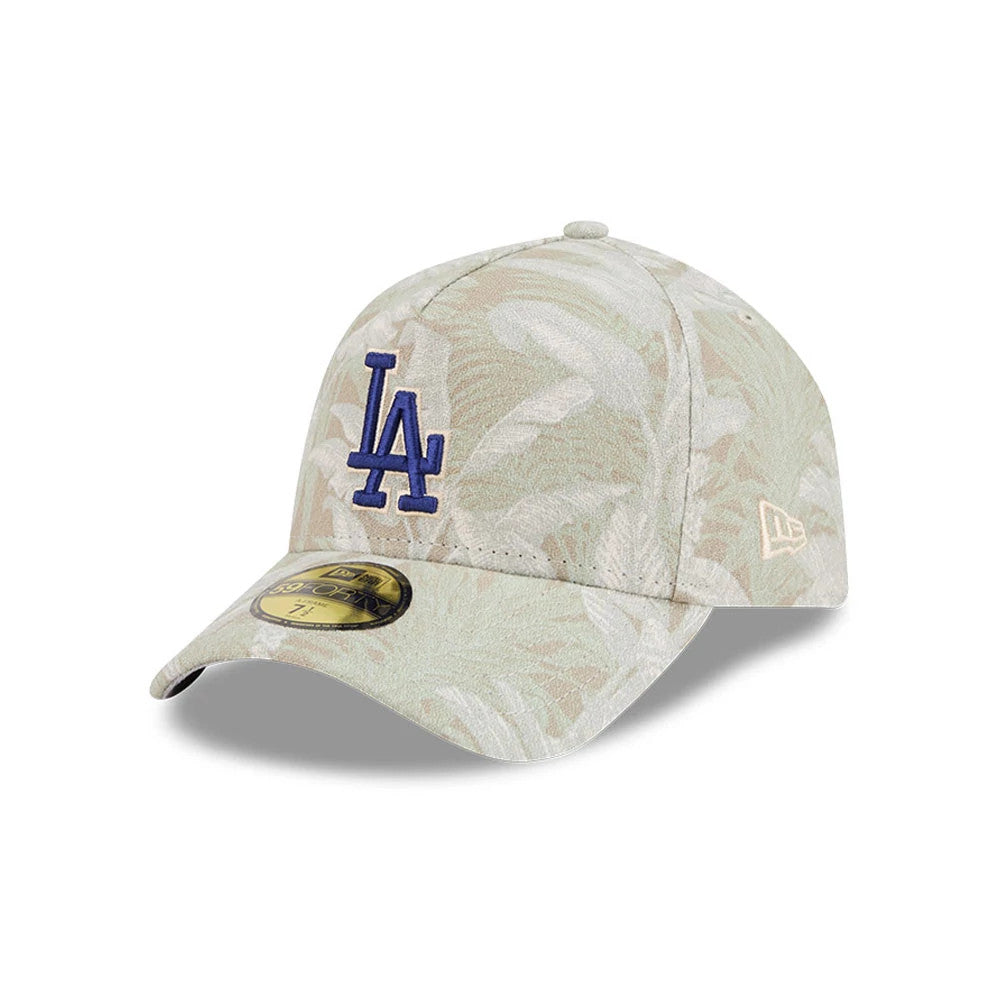 LA Dodgers MLB Leafy Palm Light Beige 59FORTY A-Frame Fitted Cap-Benirox