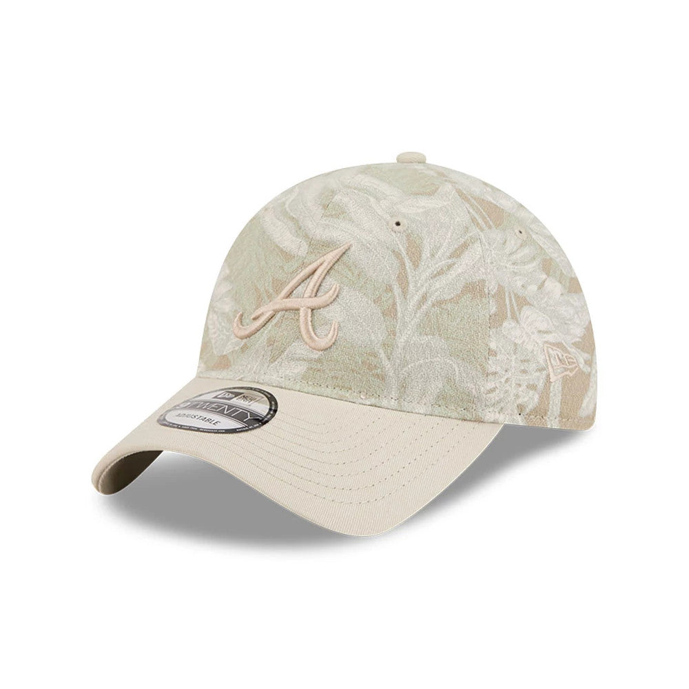 Atlanta Braves MLB Leafy Palm Light Beige 9TWENTY Adjustable Cap-Benirox