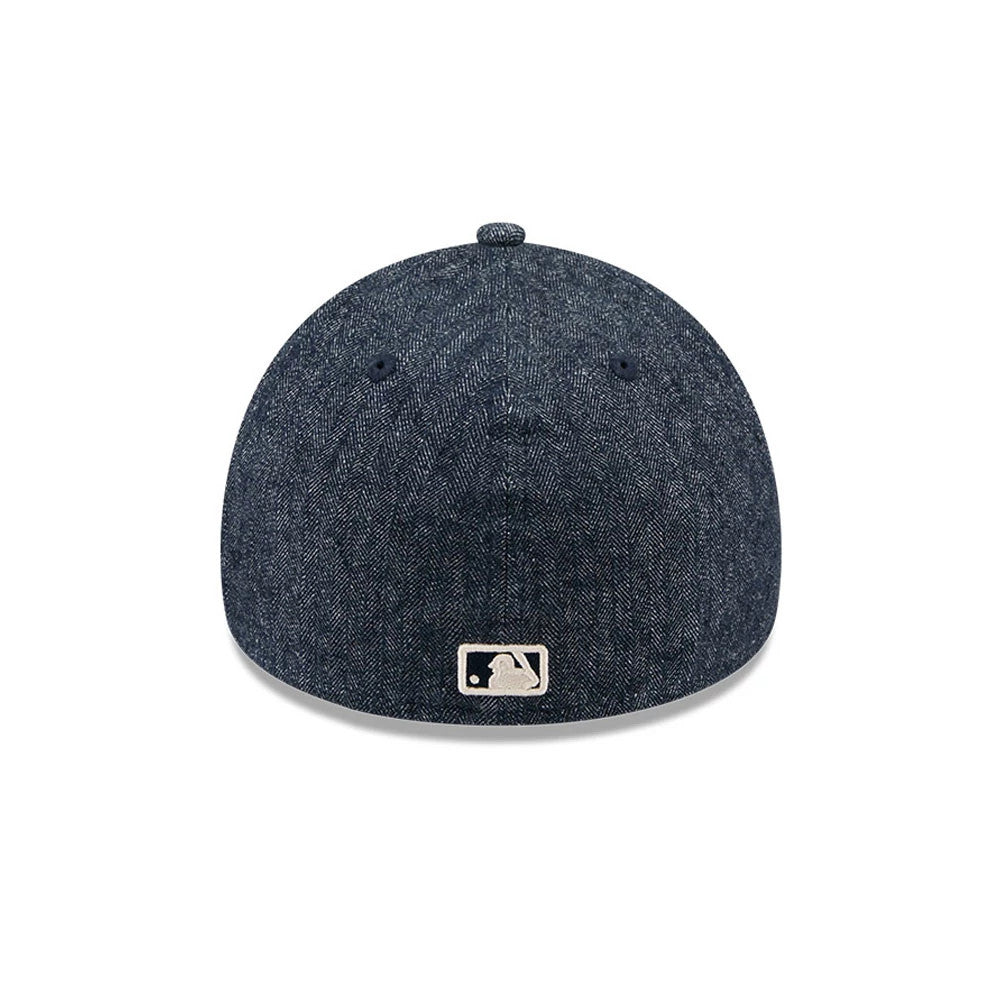 Athletics MLB Herringbone Denim Navy 59FORTY A-Frame Fitted Cap-Benirox