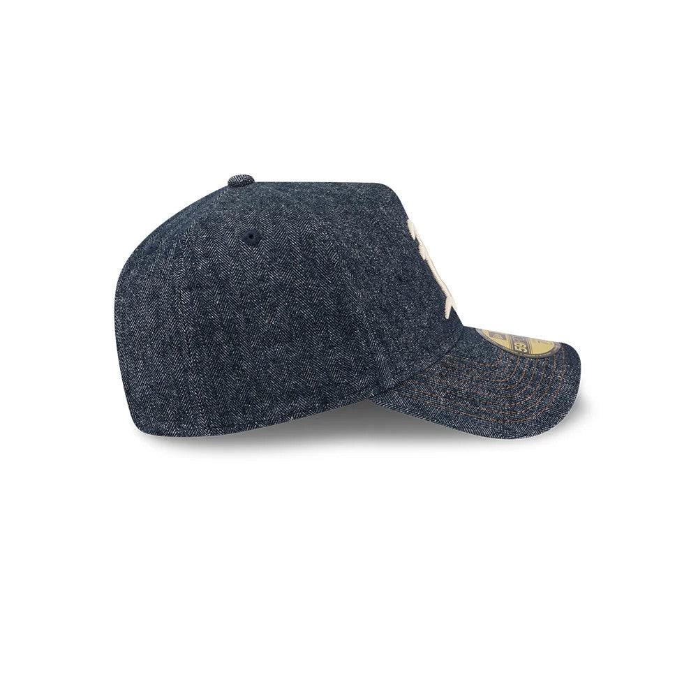 Athletics MLB Herringbone Denim Navy 59FORTY A-Frame Fitted Cap-Benirox