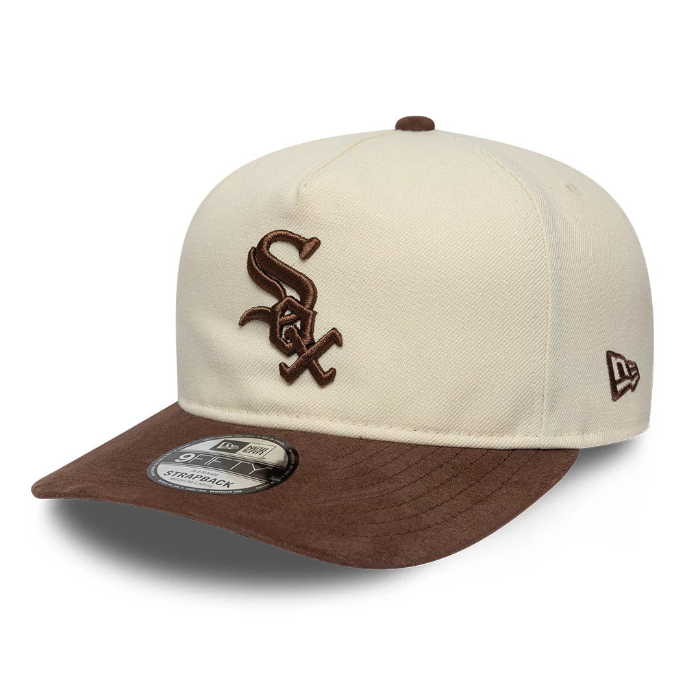 Chicago White Sox MLB Suede Visor Cream 9FIFTY A-Frame Adjustable Cap-Benirox