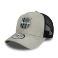 FC Barcelona Faux Suede Grey 9FORTY A-Frame Trucker Adjustable Cap-Benirox