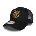 FC Barcelona Black Gold Black 9FORTY A-Frame Trucker Adjustable Cap-Benirox