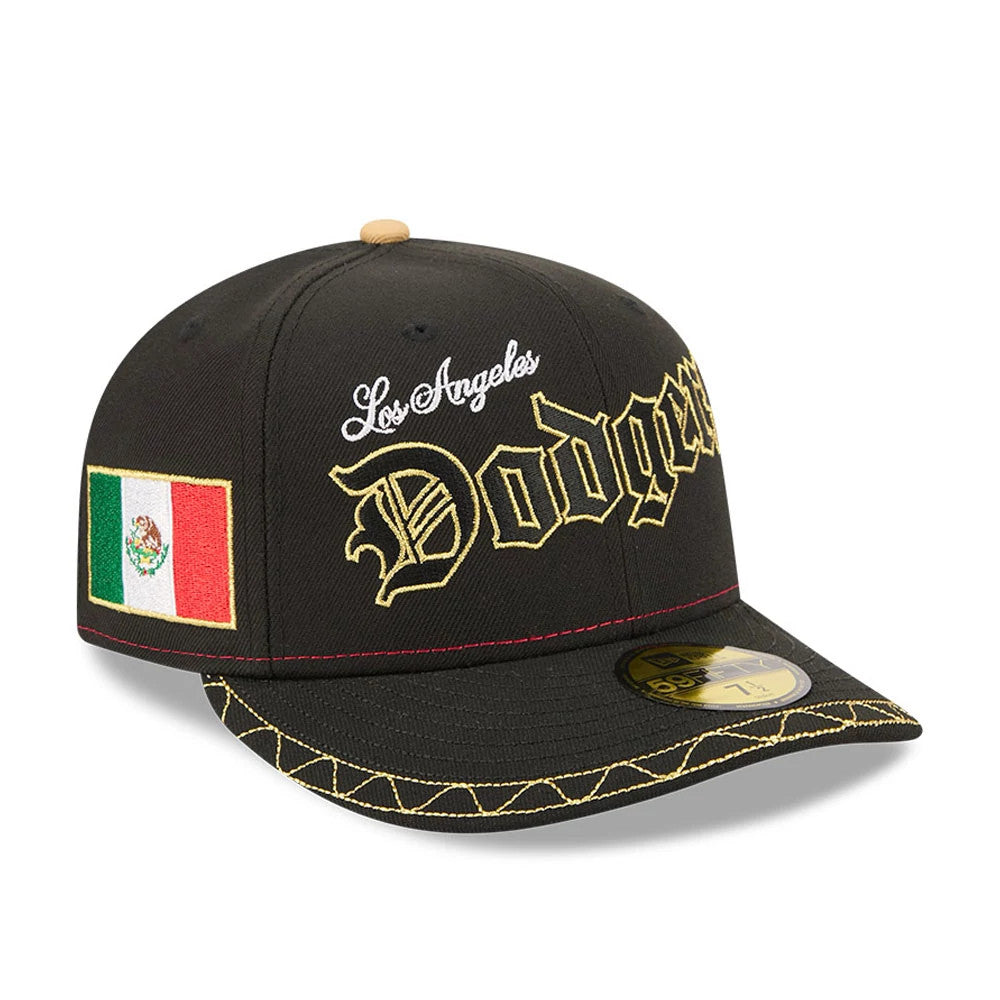 LA Dodgers MLB Cinco De Mayo Black 59FIFTY Fitted Cap-Benirox