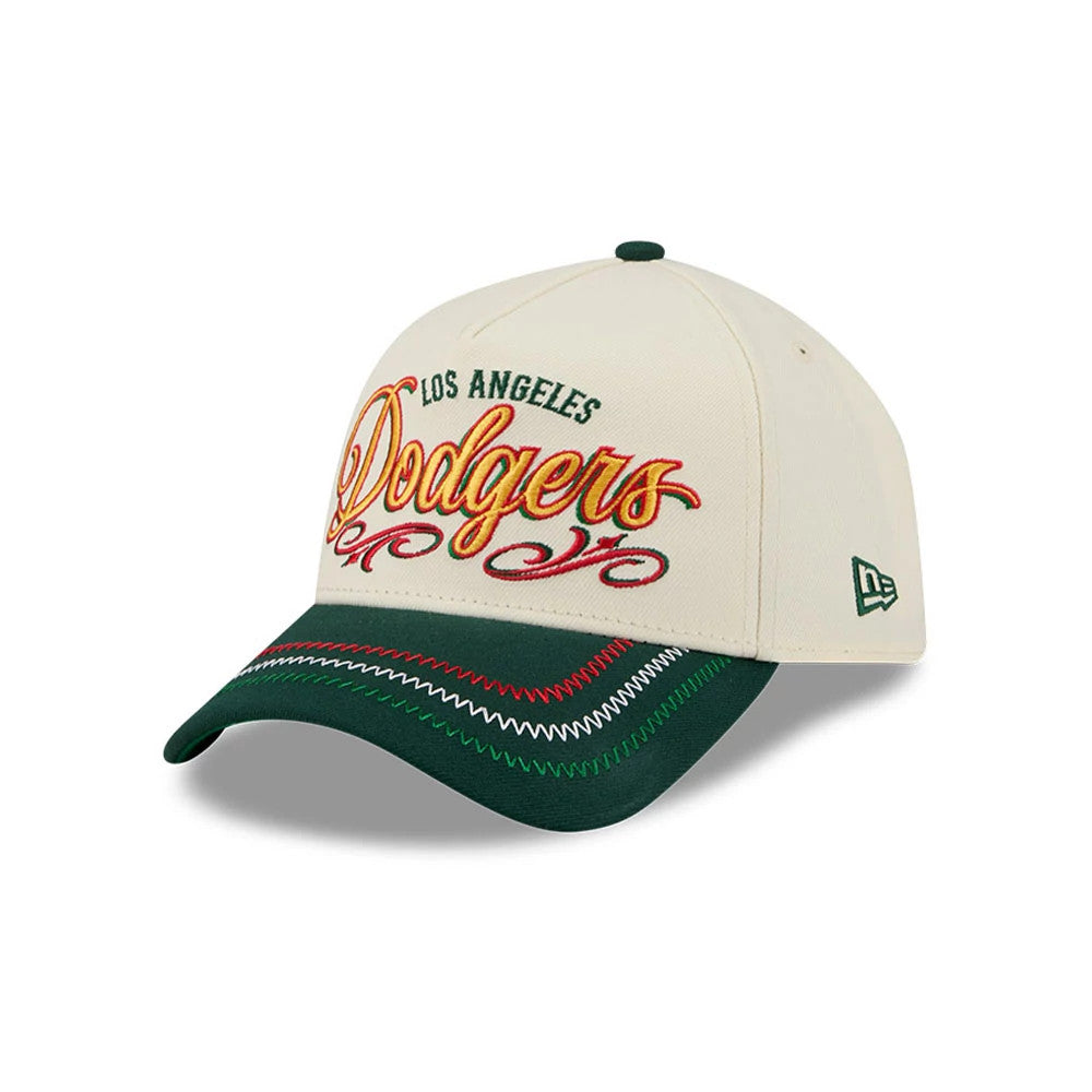 LA Dodgers MLB Cinco De Mayo Cream & Green 9FORTY A-Frame Adjustable Cap-Benirox