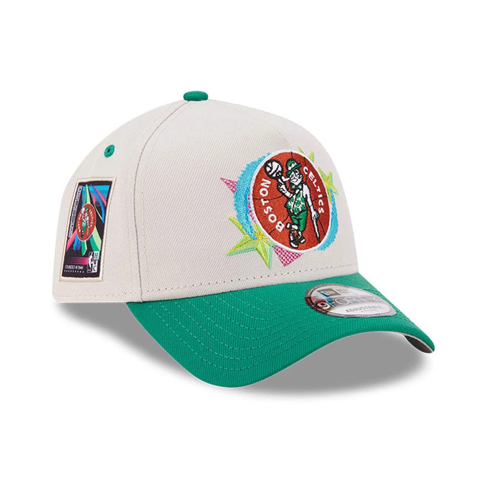 Boston Celtics NBA Hardwood Classic Light Beige 9FORTY A-Frame Adjustable Cap-Benirox