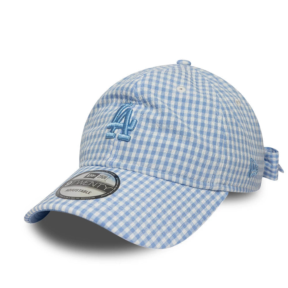 LA Dodgers MLB Gingham Bowback Pastel Blue 9TWENTY Adjustable Cap-Benirox