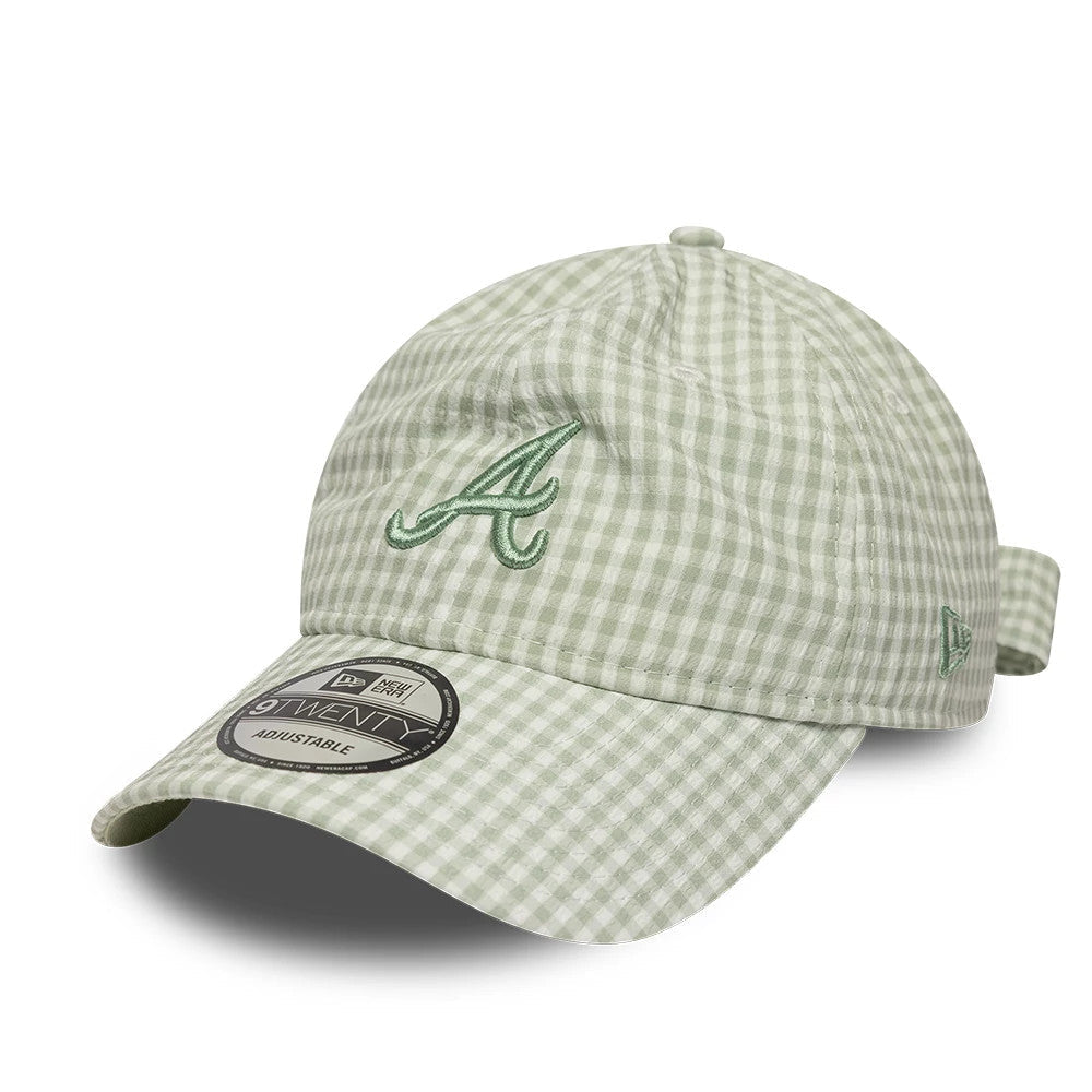 Atlanta Braves MLB Gingham Bowback Pastel Green 9TWENTY Adjustable Cap-Benirox